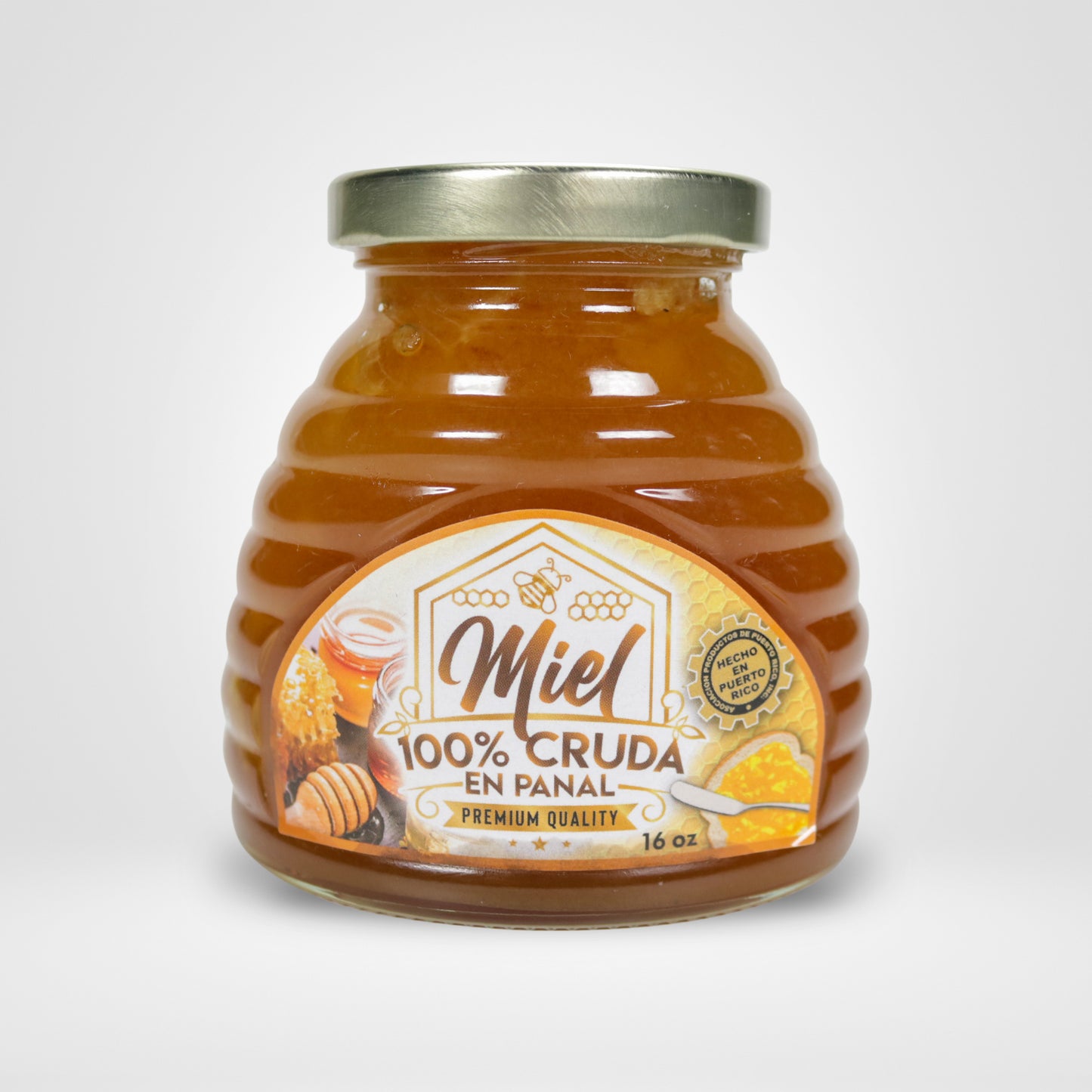 100% Miel Cruda En Panal - 16 OZ